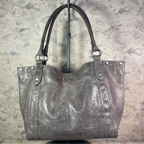 Frye Melissa Shoulder Tote Bag Ice Gray - Picture 3 of 13